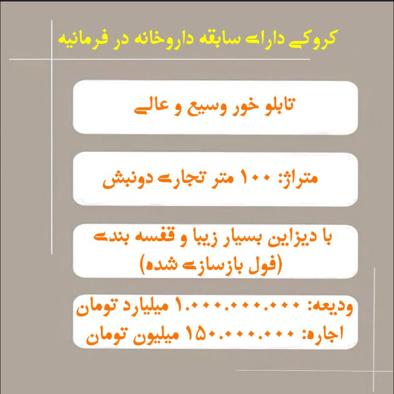 کروکی دارای سابقه داروخانه در فرمانیه